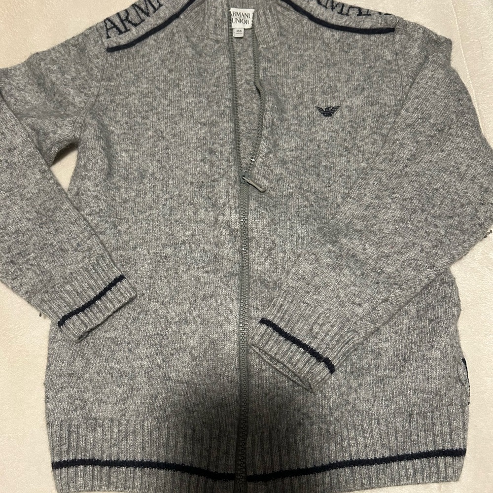 Armani Junior Heather Gray Knit Sweater
